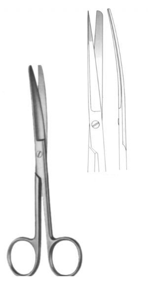 Operating Scissors, Sharp/Blunt, Curved, 16.5cm - Inter Links, Dental