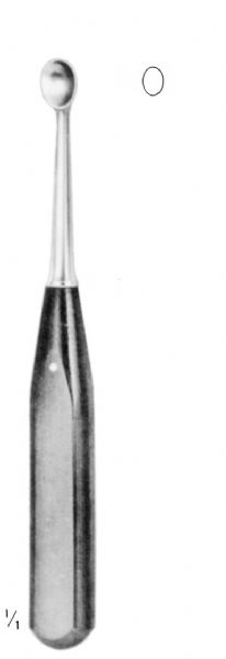Curette in osso Volkmonn con manico ergonomico in plastica, strumento chirurgico