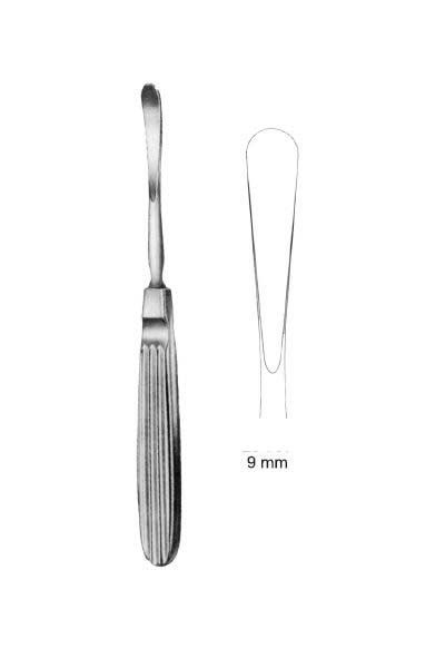 S.S. Obwegeser Retractor, Toe Down, 55x12mm, 22cm (8-3/4”) – Plastic Surgery Instrument